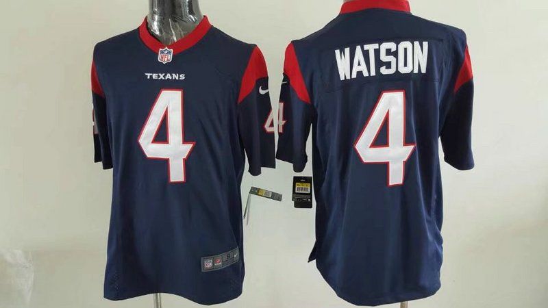 Men NFL Houston Texans #4 Watson Blue Game 2017 Nike Jerseys->houston texans->NFL Jersey